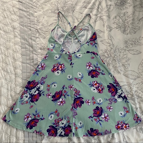 Teal floral babydoll dress - Picture 2 of 6